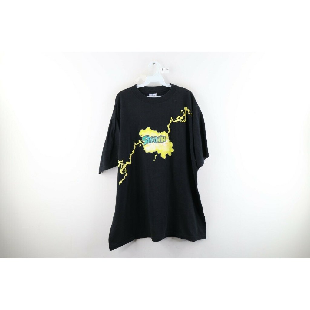 Vintage 90s Mens 2xl Xxl Spawn Comics Spell Out Short Sleeve T-Shirt Black Usa
